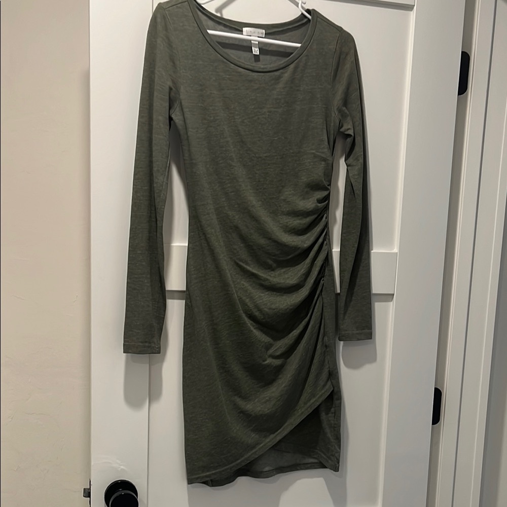 Olive Green Long Sleeve Dress